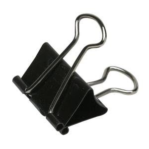 AbilityOne 7510002855995 SKILCRAFT Spring-type Binder Clips - Large - 1" Size Capacity - 1Dozen - Silver, Black - Steel