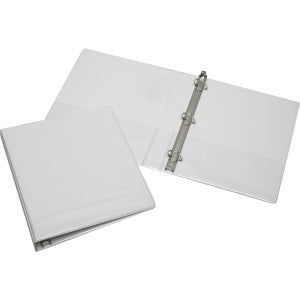 AbilityOne 7510013848786 SKILCRAFT Slant D-Ring View Binder - 1" Binder Capacity - Letter - 8 1/2" x 11" Sheet Size - 3 x D-Ring Fastener(s) - Inside Front & Back Pocket(s) - Vinyl - White - 1 Each