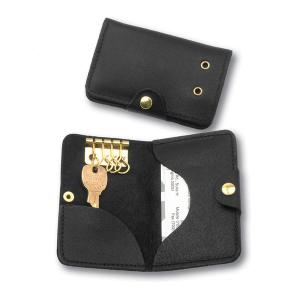 AbilityOne 7510014459348 SKILCRAFT Leather Key and Credit Card Holder - Leather - 1 Each - Black