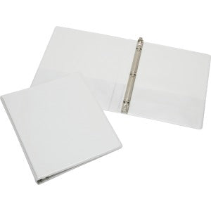 AbilityOne 7510015104859 SKILCRAFT Rigid Loose-leaf 3-Ring Binder - 1/2" Binder Capacity - Letter - 8 1/2" x 11" Sheet Size - 3 x Round Ring Fastener(s) - Inside Front & Back Pocket(s) - Vinyl - White - 1 Each