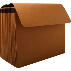 AbilityOne 7520002861723 SKILCRAFT Expanding File Pocket - Letter - 8 1/2" x 11" Sheet Size - 15" Expansion - 31 Pocket(s) - Leather - Brown - Recycled - 1 Each