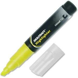 AbilityOne 7520009044476 SKILCRAFT Chisel Tip Tube Type Fluorescent Highlighter - Bold Point Type - Chisel Point Style - Fluorescent Yellow - 1 Dozen