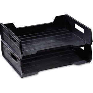 AbilityOne 7520010944307 SKILCRAFT Letter Size Desk Tray - Desktop - Black - Plastic - 2 / Pack