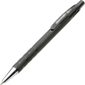 AbilityOne 7520013527309 SKILCRAFT Rubberized Barrel Retractable Ballpoint Pen - Fine Point Type - Refillable - Black - Rubber Barrel - 1 Dozen