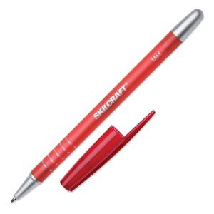 AbilityOne 7520013576842 SKILCRAFT Rubberized Ballpoint Stick Pen - Red Ink - 12 / Box