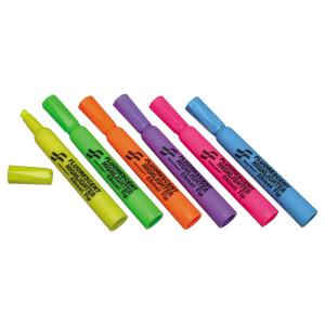 AbilityOne 7520013837943 SKILCRAFT Chisel Tip Tube Type Highlighter - Chisel Point Style - Yellow, Green, Blue, Orange, Purple, Pink - 6 / Set