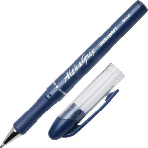 AbilityOne 7520014244872 SKILCRAFT Cushion Grip Transparent Ballpoint Pen - Medium Point Type - Refillable - Blue - Blue Barrel - 1 Dozen