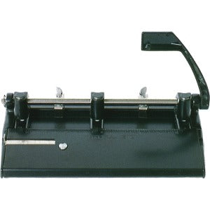 AbilityOne 7520014316240 SKILCRAFT Adjustable Heavy-duty 3-Hole Punch - 3 Punch Head(s) - 28 Sheet Capacity - 9/32" Punch Size - Round Shape - Black