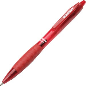 AbilityOne 7520014845271 SKILCRAFT Retractable Vista Ballpoint Pen - Medium Point Type - Refillable - Red - Transparent Barrel - 1 Dozen