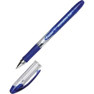 AbilityOne 7520015005212 SKILCRAFT Alpha Elite Gel Pen - Medium Point Type - Blue Gel-based Ink - Clear Barrel - 1 Dozen