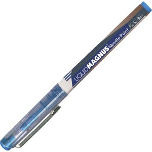 AbilityOne 7520015068497 SKILCRAFT Metal Clip Rollerball Pen - Fine Point Type - Blue Pigment-based Ink - 1 Dozen