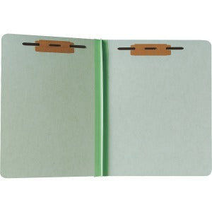 AbilityOne 7530000431194 SKILCRAFT Heavy-Duty Pressboard File Folder - Letter - 8 1/2" x 11" Sheet Size - 1" Expansion - Prong Fastener - 1 1/2" Fastener Capacity for Folder - 25 pt. Folder Thickness - Pressboard - Green - Recycled - 100 / Box