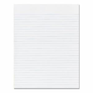 AbilityOne 7530011245660 SKILCRAFT Writing Pad - 100 Sheets - Glue - 0.31" Ruled - 16 lb Basis Weight - Letter 8 1/2" x 11" - White Paper - Back Board - 1Dozen
