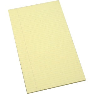 AbilityOne 7530011247632 SKILCRAFT Writing Pad - 100 Sheets - Glue - 0.31" Ruled - 16 lb Basis Weight - Legal 8 1/2" x 14" - Yellow Paper - Back Board - 1Dozen