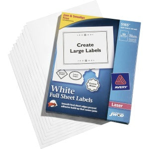 AbilityOne 7530013494463 SKILCRAFT Self-Adhesive Laser Label - 11" Width x 8.5" Length - 100 / Box - Rectangle - Laser - Bright White