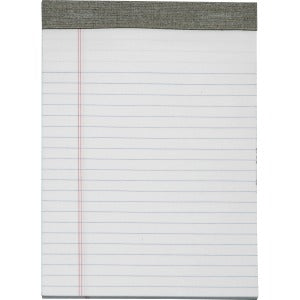 AbilityOne 7530014471355 SKILCRAFT Writing Pad - 50 Sheets - 0.31" Ruled - 16 lb Basis Weight 5" x 8" - White Paper - Gray Binder - Perforated, Back Board - 1Dozen