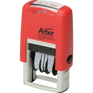 AbilityOne 7520013523019 SKILCRAFT Six Phrase Self-inking Line Dater - Date & Time Stamp - "A.M., P.M., ANS'D, REC'D, ENT'D, PAID" - Black - 1 Each