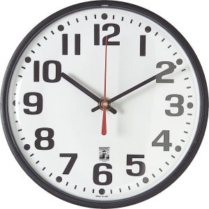 AbilityOne 6645015573153 SKILCRAFT SKILCRAFT Black Body SelfSet Wall Clock - Analog - Quartz