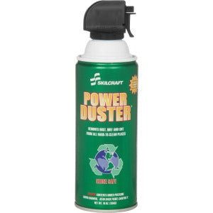 AbilityOne 7930013982473 SKILCRAFT Power Duster - For Desktop Computer, Keyboard, Printer, Fax Machine, Copier, Scanner, Telephone, Display Screen, VCR, Optical Media, Clock, ... - 10 fl oz - Ozone-safe, Residue-free - 6 / Box - Silver