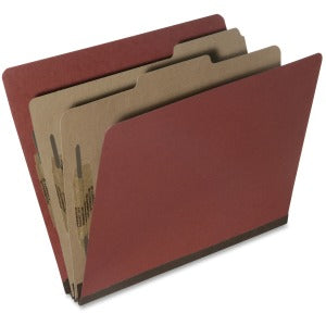 AbilityOne 7530015567912 SKILCRAFT Pressboard Classification Folder - Letter - 8 1/2" x 11" Sheet Size - 2" Expansion - Prong Fastener - 1" Fastener Capacity for Folder - 2 Divider(s) - 25 pt. Folder Thickness - Pressboard - Earth Red - Recycled - 10 / B