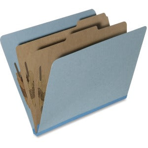 AbilityOne 7530015567915 SKILCRAFT Pressboard Classification Folder - Letter - 8 1/2" x 11" Sheet Size - 2" Expansion - Prong Fastener - 1" Fastener Capacity for Folder - 2 Divider(s) - 25 pt. Folder Thickness - Pressboard - Light Blue - Recycled - 10 /