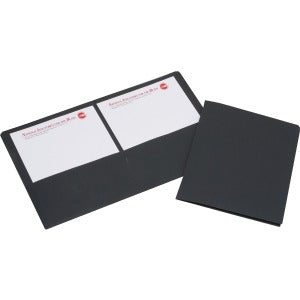 AbilityOne 7510015552905 SKILCRAFT Double Pocket Presentation Portfolio - Letter - 8 1/2" x 11" Sheet Size - 3/8" Expansion - 2 Pocket(s) - LeatherGrain - Black - 25 / Box