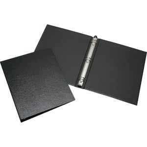 AbilityOne 7510002816180 SKILCRAFT Leather Grain Ring Binder - 1" Binder Capacity - Letter - 8 1/2" x 11" Sheet Size - 3 x Round Ring Fastener(s) - Internal Pocket(s) - Leather - Black - Recycled - 1 Each