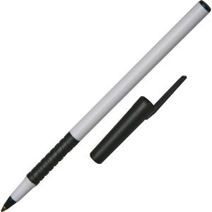 AbilityOne 7520015573155 SKILCRAFT AlphaBasic Ballpoint Pen with Grip - Medium Point Type - Black - White Barrel - 1 Dozen