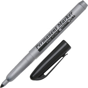 AbilityOne 7520000433408 SKILCRAFT Fine Point Permanent Marker - Fine Point Type - Black - Gray Barrel - 1 Dozen