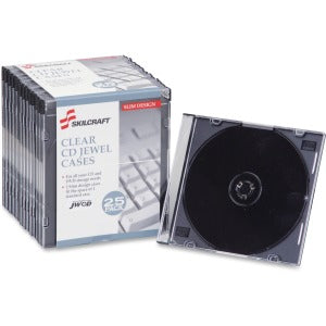 AbilityOne 7045015026513 Skilcraft Slim CD/DVD Jewel Case - Jewel CasePlastic - Clear - 1 CD/DVD