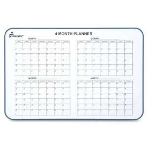 AbilityOne 7110015550295 SKILCRAFT Dry-erase Wallboard Calender with Hangers - Monthly - 24" x 36" - Aluminum Frame - White