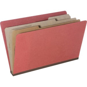 AbilityOne 7530015726205 SKILCRAFT Eight Section Classification Folder - Legal - 8 1/2" x 14" Sheet Size - 3" Expansion - 1" Fastener Capacity - 3 Divider(s) - Kraft, Pressboard - Earth Red - Recycled - 10 / Pack
