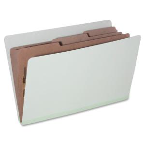 AbilityOne 7530015726206 SKILCRAFT Eight Section Classification Folder - Legal - 8.5" x 14" - 6 Dividers - 3" Expansion - 10 / Pack - Light Green