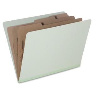 AbilityOne 7530015726207 SKILCRAFT Eight Section Classification Folder - Letter - 8 1/2" x 11" Sheet Size - 3" Expansion - 1" Fastener Capacity - 3 Divider(s) - Kraft, Pressboard - Light Green - Recycled - 10 / Pack