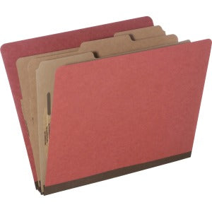 AbilityOne 7530015726208 SKILCRAFT Eight Section Classification Folder - Letter - 8 1/2" x 11" Sheet Size - 3" Expansion - 1" Fastener Capacity - 3 Divider(s) - Kraft, Pressboard - Earth Red - Recycled - 10 / Pack