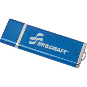 AbilityOne 7045015691704 SKILCRAFT 32GB USB2.0 Flash Drive - 32 GB - USB 2.0 - Blue - 1 Pack - Encryption Support, Password Protection, Shock Resistant
