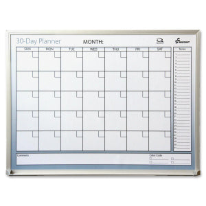 AbilityOne 7110014447735 SKILCRAFT 7110-01-444-7735 Dry Erase Planner - Daily - 18" x 24" - Aluminum Frame