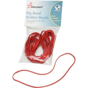 AbilityOne 7510015783516 SKILCRAFT 7510015783516 Sterling Grade Big Rubber Band - 12 / Pack - Rubber - Red