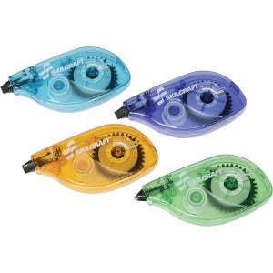 AbilityOne 7510015048940 SKILCRAFT Single Line Correction Tape - 32.81 ft Length - 1 Line(s) - White Tape - Non-refillable, Acid-free - 4 / Pack - Assorted