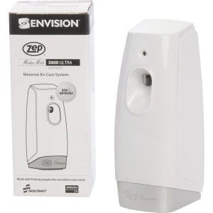 AbilityOne 4510014264187 SKILCRAFT Zep Meter Mist 3000 Plus Air Freshener Dispenser - 5 Minute, 43 Minute - 2 x D Battery - White