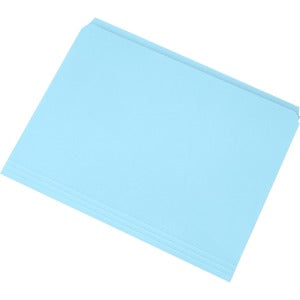 AbilityOne 7530013649502 SKILCRAFT Straight Cut Scored Bottom File Folders - Letter - 8 1/2" x 11" Sheet Size - 3/4" Expansion - 11 pt. Folder Thickness - Blue - Recycled - 100 / Box