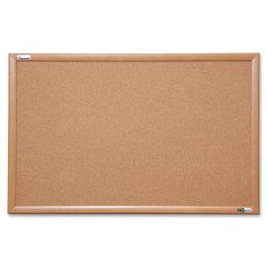 AbilityOne 7195012182026 SKILCRAFT Oak Frame Natural Cork Bulletin Board - 36" Height x 48" Width - Tan Cork Surface - Durable, Laminated, Self-healing - Light Oak Wood Frame - 1 Each