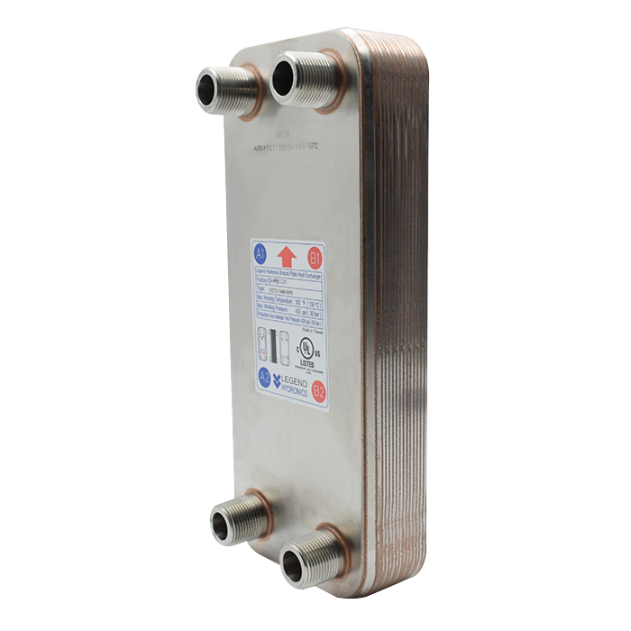 Legend Valves 807-004 3/4" Stainless Steel 14 Plate Double Wall Heat Exchanger