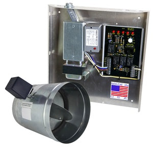 iO HVAC Controls iO-FAVR-ENH-06 Fav Panel W/Relay, Transformer, Junction Box And Wiring Under Single Cover With Integrated Relay. Includes 6" Powered Open, 2 Wire Damper