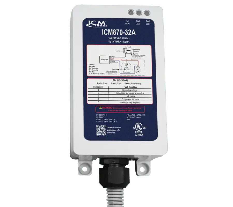 ICM Controls ICM870-32A Built-In Start Capacitor Soft Start Series