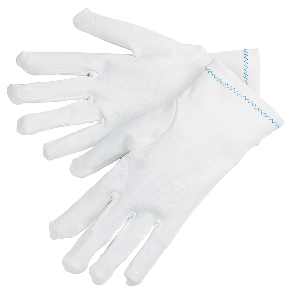 MCR Safety 8760L White Inspectors Gloves Reversible and Hemmed 100% Stretch Nylon, Low Lint Inset Thumb Heavy Weight (1 DZ)
