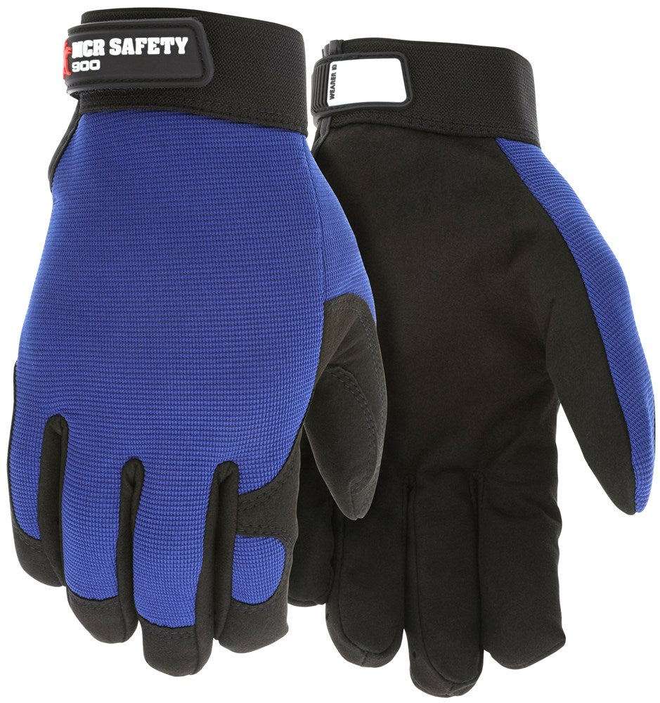 MCR Safety 900S MCR Safety Mechanics Gloves Clarino® Synthetic Leather Palm Breathable Spandex Back (1 Pair)
