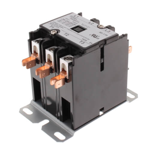 White Rodgers 90-170 3 Pole Contactor, 24 VAC Coil, 40 Amp Contacts With Dust Cover, 7.2 Ohms DC Resistance, 187 mA