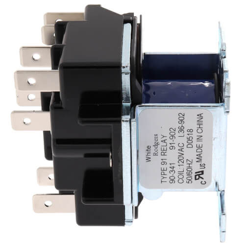 White Rodgers 90-341 2 Pole, Type 91, 115/120 VAC Coil, DPDT, 2 Sets Of Power Rated Contacts. 420 Ohms DC Resistance, 66 mA