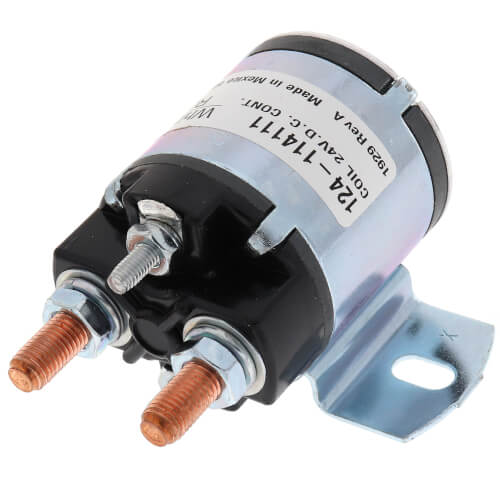 White Rodgers 124-114111 Solenoid w/ Continuous Duty, Normally Open Continuous Contact Rating 100 Amps (24 VDC Isolated Coil)